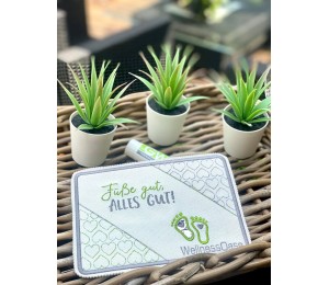 Stickdatei ITH - Füße gut, alles gut - Tasche & MugRug & Anhänger